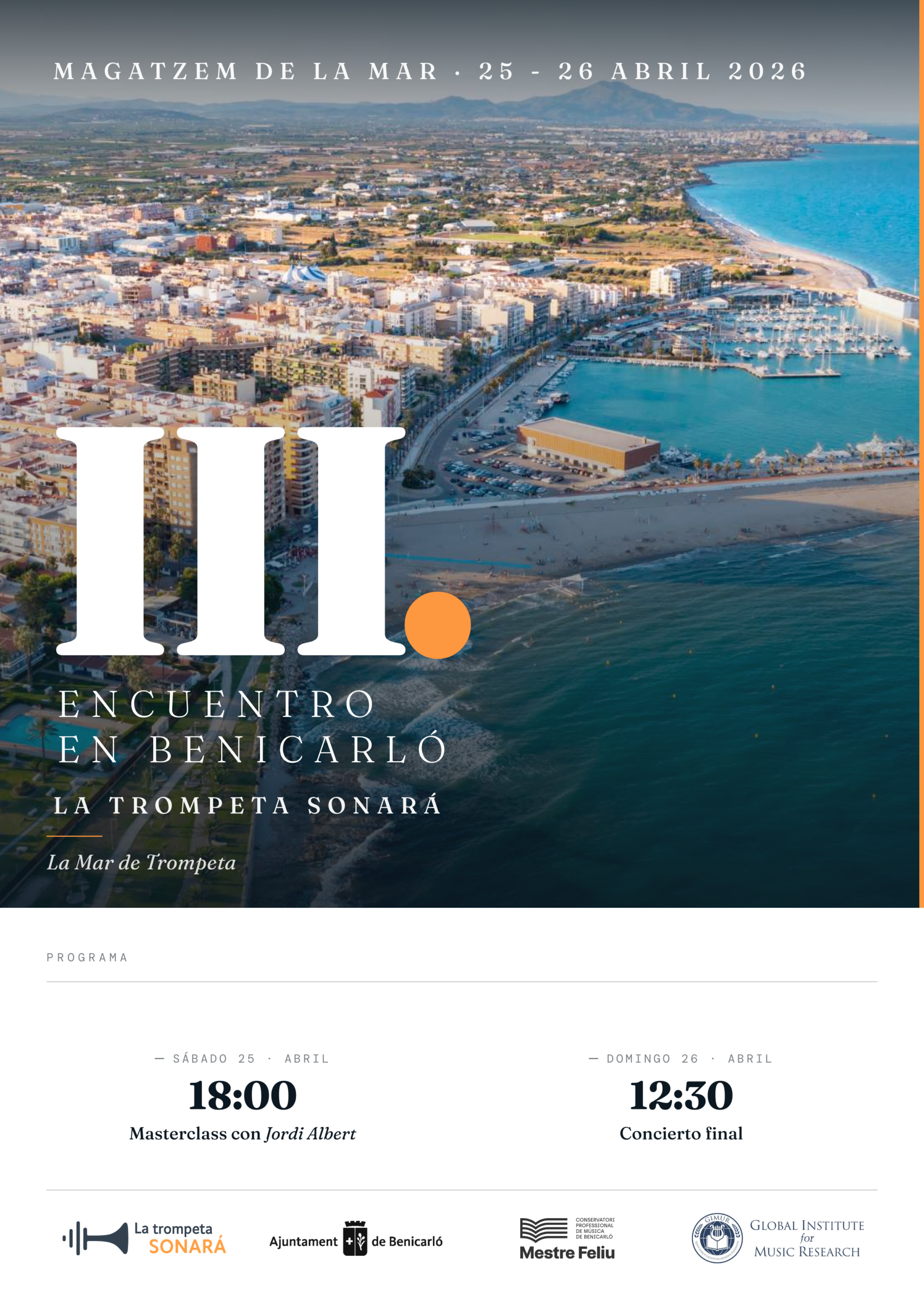 Cartel del III Encuentro de La Trompeta Sonará en Benicarló, 25 y 26 de abril