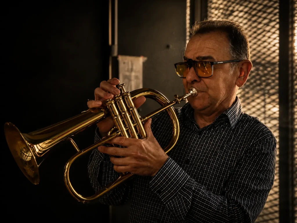 Un participante tocando el fliscorno